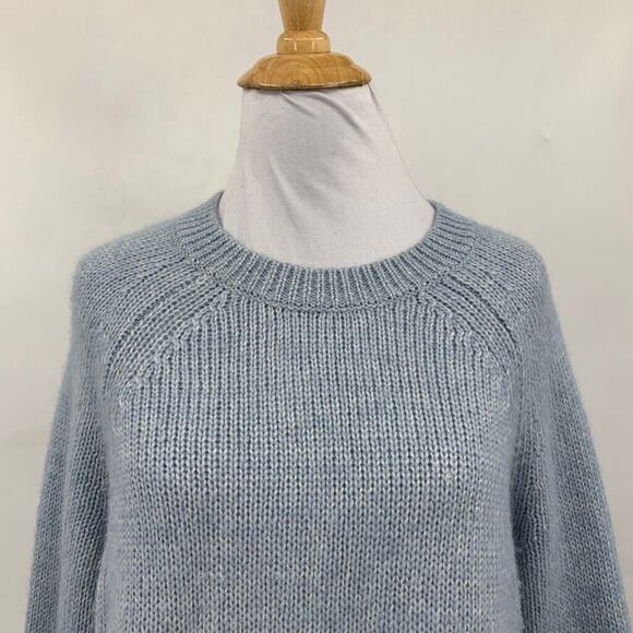 Banana Republic Sweater Womens M Medium Fog Wool Blend Italian Yarn Marled Knit - Picture 3 of 11
